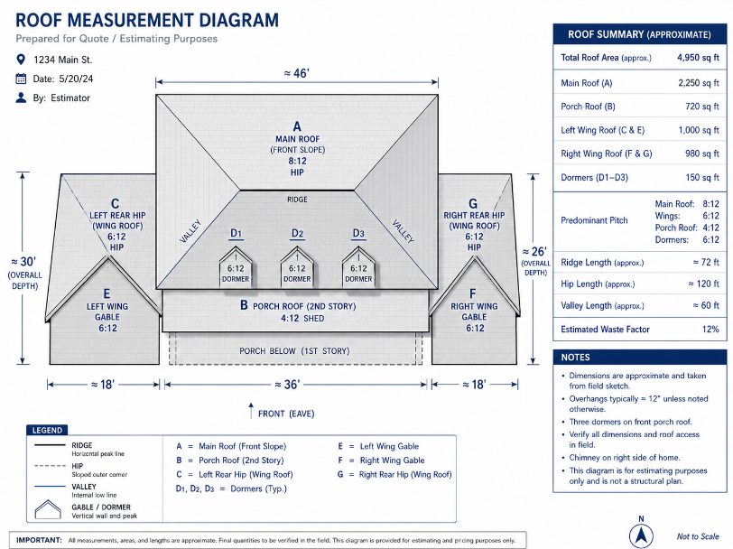 Approved measurement diagram